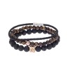 Βραχιόλια Senza Men's Lava & Tiger Eye Black & Brown Set - SSD4882BKBN