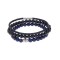 Βραχιόλια Senza Men's Leather, Lapis Lazuli & Onyx Black & Blue Set - SSD4889BKBL
