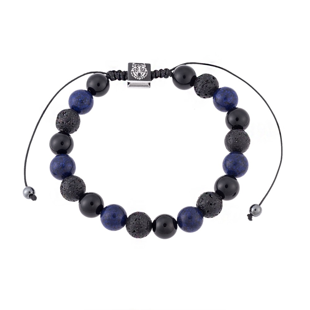 Βραχιόλι Senza Men's Lapis Lazuli & Onyx with Cord - SSD4906BKBL