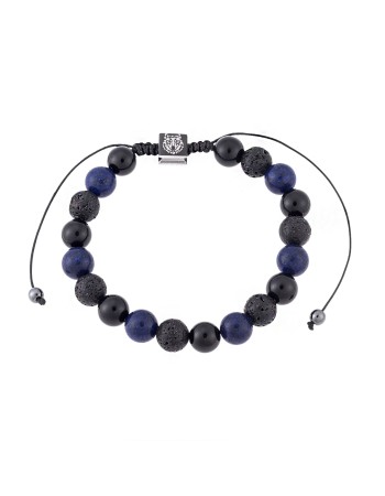 Βραχιόλι Senza Men's Lapis Lazuli & Onyx with Cord - SSD4906BKBL