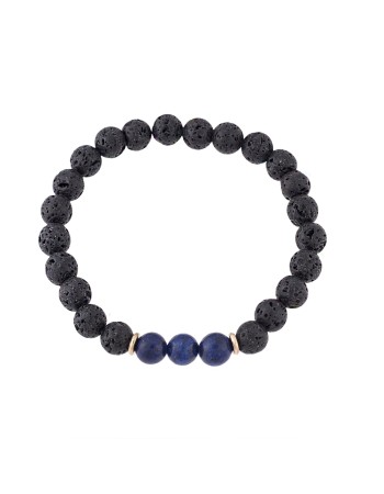 Βραχιόλι Senza Men's Lava & Lapis Lazuli Stones - SSD4932