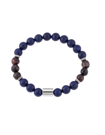 Βραχιόλι Senza Men's Lapis Lazuli & Red Tiger Eye Stones - SSD4940