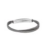 Βραχιόλι Senza Men's Steel Grey Leather Strap - SSD4956SGY