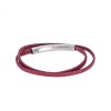 Βραχιόλι Senza Men's Steel Red Leather Strap - SSD4956SRD