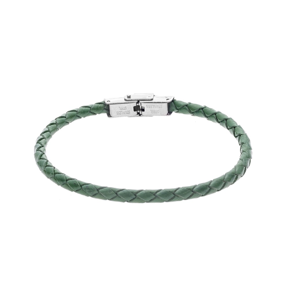 Βραχιόλι Senza Men's Steel Green Leather Strap - SSD4987GN