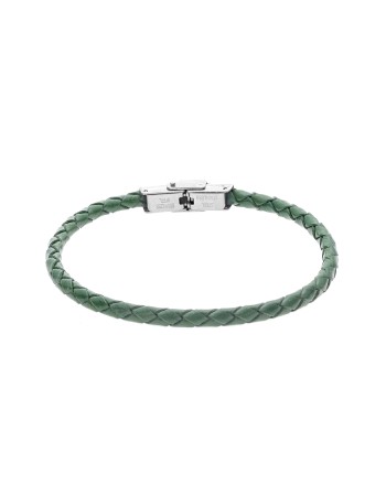 Βραχιόλι Senza Men's Steel Green Leather Strap - SSD4987GN