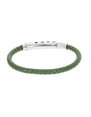 Βραχιόλι Senza Men's Steel Green Leather Strap - SSD4988GN