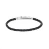 Βραχιόλι Senza Men's Steel Black Leather Strap - SSD4989BK