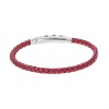 Βραχιόλι Senza Men's Steel Red Leather Strap - SSD4989RD