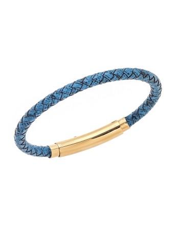 Βραχιόλι Senza Men's Steel Blue Leather Strap - SSD4990-1GBL