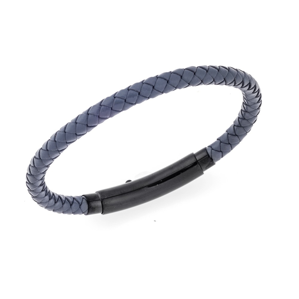 Βραχιόλι Senza Men's Steel Grey Leather Strap - SSD4990BGY