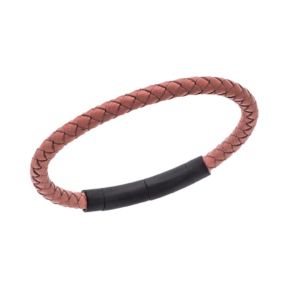 Βραχιόλι Senza Steel Pink Leather Strap - SSD4990BPK