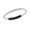 Βραχιόλι Senza Men's Steel White Leather Strap - SSD4990BWH
