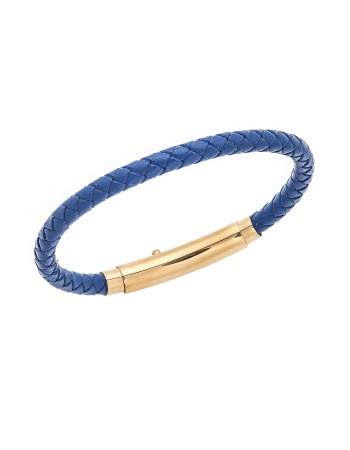 Βραχιόλι Senza Men's Steel Blue Leather Strap - SSD4990GBL