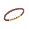 Βραχιόλι Senza Men's Steel Camel Leather Strap - SSD4990GCL