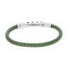 Βραχιόλι Senza Men's Steel Green Leather Strap - SSD4990GN