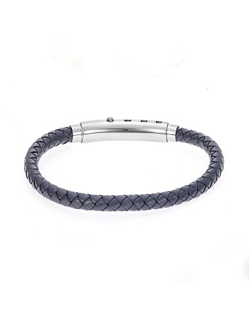 Βραχιόλι Senza Men's Steel Grey Leather Strap - SSD4990GY