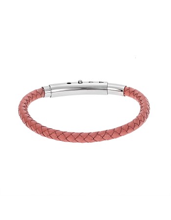 Βραχιόλι Senza Steel Pink Leather Strap - SSD4990PK