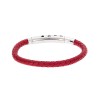 Βραχιόλι Senza Men's Steel Red Leather Strap - SSD4990RD