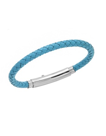 Βραχιόλι Senza Men's Steel Turquise Leather Strap - SSD4990STQ