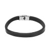 Βραχιόλι Senza Men's Steel Black Leather Strap - SSD4992BK