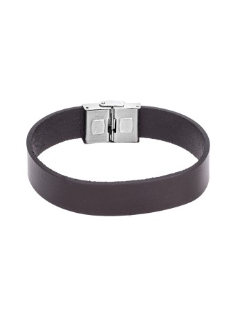 Βραχιόλι Senza Men's Steel Brown Leather Strap - SSD4994BN
