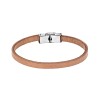 Βραχιόλι Senza Men's Steel Beige Leather Strap - SSD4995-1BG