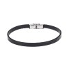 Βραχιόλι Senza Men's Steel Black Leather Strap - SSD4995-1BK