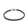 Βραχιόλι Senza Men's Steel Black Leather Strap - SSD4995BK