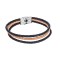 Βραχιόλι Senza Men's Steel Black & Beige Leather Strap - SSD4998-2