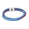 Βραχιόλι Senza Men's Steel Red & Blue Leather Strap - SSD4998-5
