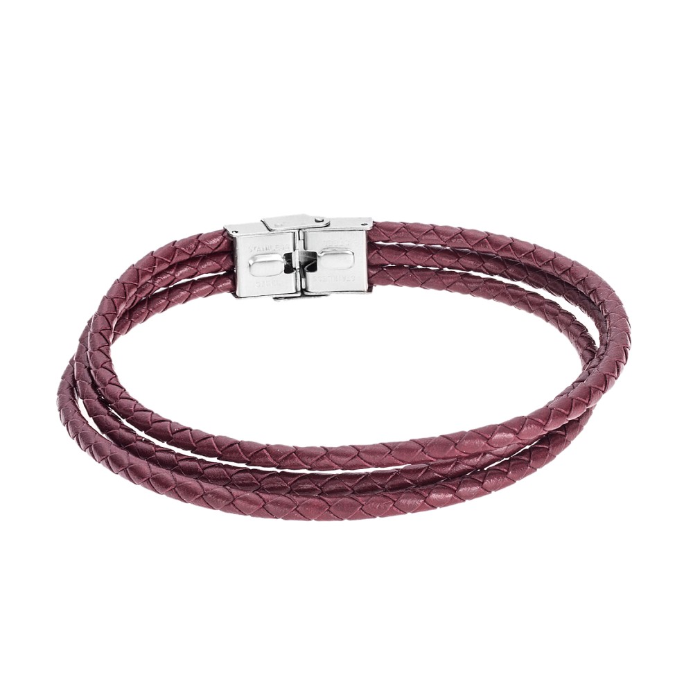 Βραχιόλι Senza Men's Steel Brown Leather Strap - SSD4998BN