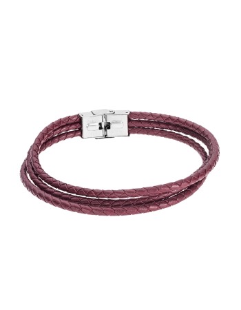 Βραχιόλι Senza Men's Steel Brown Leather Strap - SSD4998BN