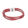 Βραχιόλι Senza Men's Steel Red Leather Strap - SSD4998RD