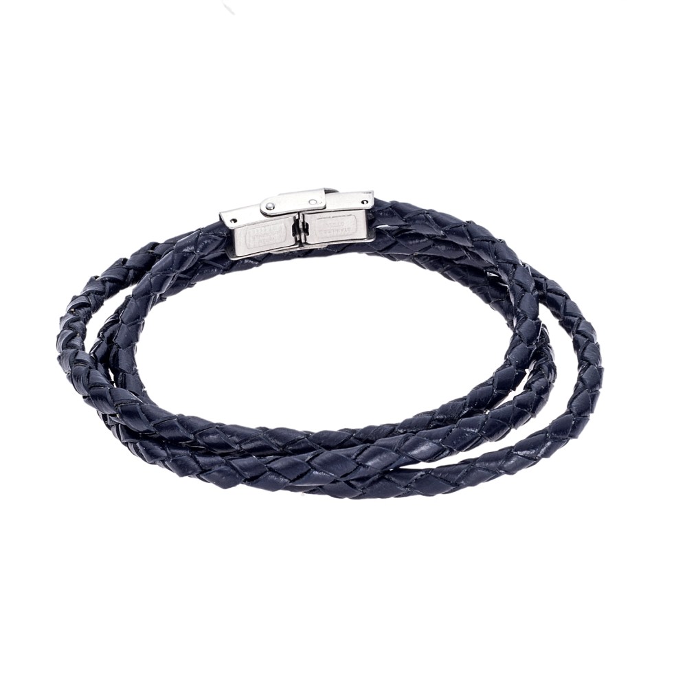 Βραχιόλι Senza Men's Steel Blue Leather Strap - SSD5000BL