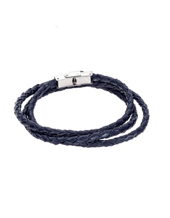 Βραχιόλι Senza Men's Steel Blue Leather Strap - SSD5000BL