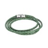Βραχιόλι Senza Men's Steel Green Leather Strap - SSD5000GN