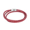 Βραχιόλι Senza Men's Steel Red Leather Strap - SSD5000RD