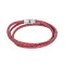 Βραχιόλι Senza Men's Steel Red Leather Strap - SSD5000RD