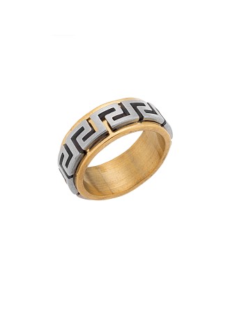 Δαχτυλίδι Senza Unisex Gold Plated Steel, με μαίανδρο - SSD5010SGD