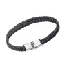 Βραχιόλι Senza Men's Steel Black Leather Strap - SSD5024-1BK