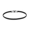 Βραχιόλι Senza Men's Steel Black Leather Strap - SSD5024BK