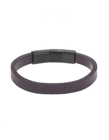 Βραχιόλι Senza Men's Steel Brown Leather Strap - SSD5025BBN