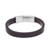 Βραχιόλι Senza Men's Steel Brown Leather Strap - SSD5025SBN