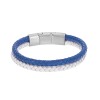 Βραχιόλι Senza Men's Steel Blue & White Leather Strap - SSD5026-1