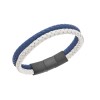 Βραχιόλι Senza Men's Steel Blue & White Leather Strap - SSD5026-1BK