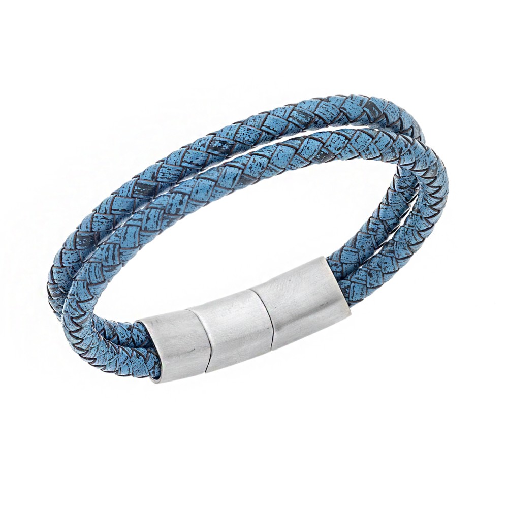 Βραχιόλι Senza Men's Steel Blue Leather Strap - SSD5026-1SBL