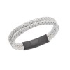 Βραχιόλι Senza Men's Steel White Leather Strap - SSD5026BWH