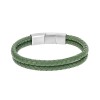 Βραχιόλι Senza Men's Steel Green Leather Strap - SSD5026SGN