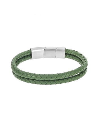 Βραχιόλι Senza Men's Steel Green Leather Strap - SSD5026SGN